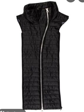 Veronica Beard black "puffer" asymmetrical zip funnel neck Dickey